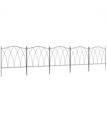 Garden Fencing Metal Black 305W x 62H cm Decorative Flexible Shape Easy Assemble