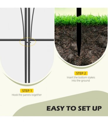 Garden Fencing Metal Black 305W x 62H cm Decorative Flexible Shape Easy Assemble