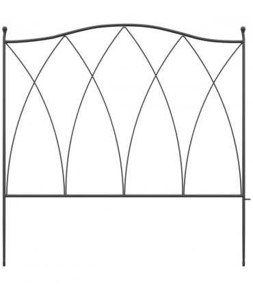 Garden Fencing Metal Black 305W x 62H cm Decorative Flexible Shape Easy Assemble