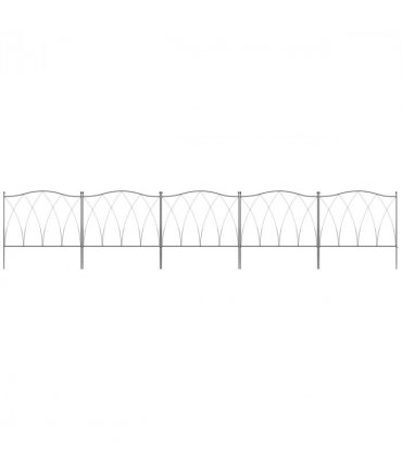 Garden Fencing Metal Black 305W x 62H cm Decorative Flexible Shape Easy Assemble