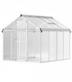 Outsunny 8x6ft Aluminium Greenhouse with/ Door Window Galvanised Base PC Panel