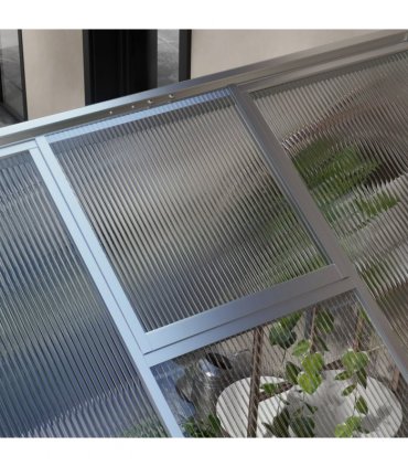 Outsunny 8x6ft Aluminium Greenhouse with/ Door Window Galvanised Base PC Panel