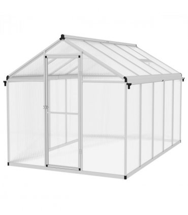 Greenhouse Aluminium Polycarbonate Sheets Clear 305cm x 192cm x 195cm Outsunny