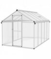 Greenhouse Aluminium Polycarbonate Sheets Clear 305cm x 192cm x 195cm Outsunny