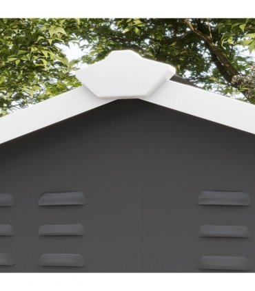 Metal Garden Shed Tool Storage Shed for Patio, Grey, 193W x 271D x 208H cm