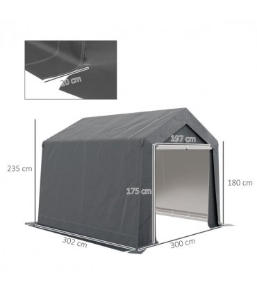 Outsunny 3 x 3(m) Garden Storage Shed, Waterproof and Heavy Duty Portable Shed