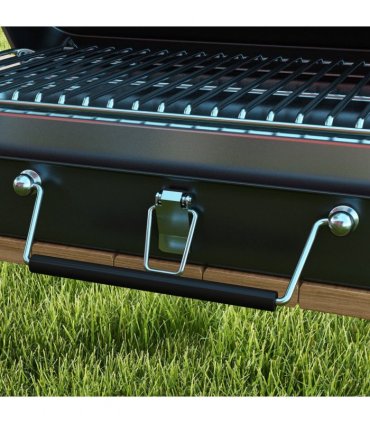 Outsunny Portable BBQ Grill with Suitcase Design for Camping Picnic Party, Black