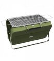Portable BBQ Grill Green Metal Stainless Steel 47L x 30W x 28Hcm Suitcase Design