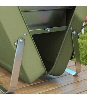 Portable BBQ Grill Green Metal Stainless Steel 47L x 30W x 28Hcm Suitcase Design