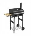 Outsunny Charcoal Barbecue BBQ Grill Trolley W/ Shelves, Lid and Thermometer