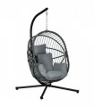 Outsunny Hanging Swing Chair w/ Thick Cushion, Patio Hanging Chair, Grey
