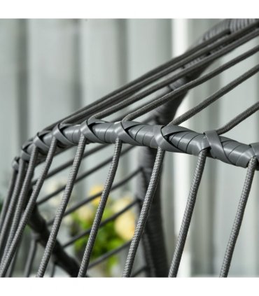 Outsunny Hanging Swing Chair w/ Thick Cushion, Patio Hanging Chair, Grey