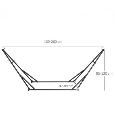 Steel Black 263cmx89cmx100cm 2 in 1 Hammock Net Stand Hammock Chair Stand