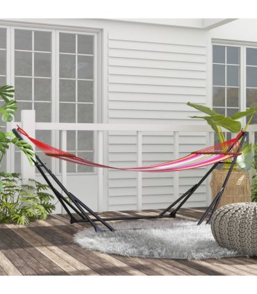Steel Black 263cmx89cmx100cm 2 in 1 Hammock Net Stand Hammock Chair Stand