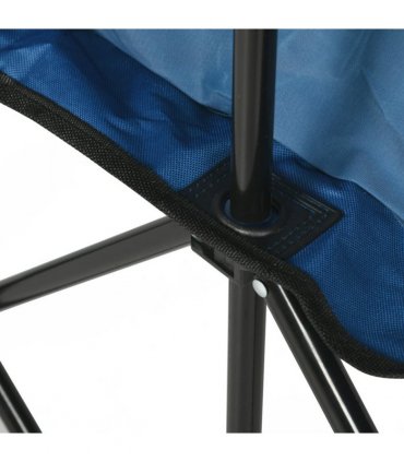 Outdoor 6 Seater Folding Chair Steel Blue 259L x 48D x 80H Oxford Fabric