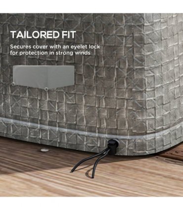 PE Grey 235L x 190W x 90Hcm Furniture Cover for Garden Rattan Wood Plastic