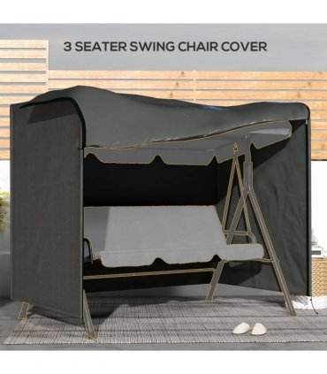 Swing Chair Cover Dark Grey Oxford Fabric 205cmx124cmx164cm Outsunny 3-seater