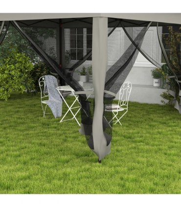 Garden Folding Tent Heavy Duty Pop Up Gazebo Dark Grey Metal Polyester 325cm
