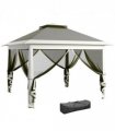 Outsunny Pop Up Gazebo Height Adjustable Canopy Tent w/ Carrying Bag, Dark Grey