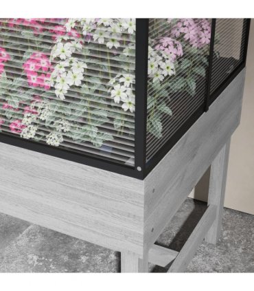 Outsunny Raised Garden Bed with Polycarbonate Panel and Top Vent for Vegetables