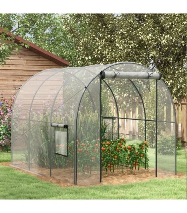 Outsunny 3 x 2 x 2m Polytunnel Greenhouse with Door, Windows, Steel Frame