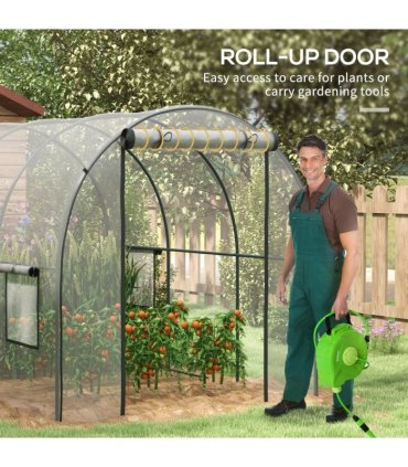 Outsunny 3 x 2 x 2m Polytunnel Greenhouse with Door, Windows, Steel Frame