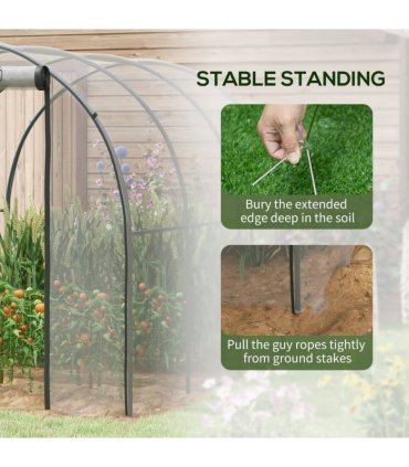 Outsunny 3 x 2 x 2m Polytunnel Greenhouse with Door, Windows, Steel Frame