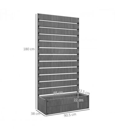 Outsunny Raised Garden Bed with Trellis Standing Patio Planter Box Dark Grey