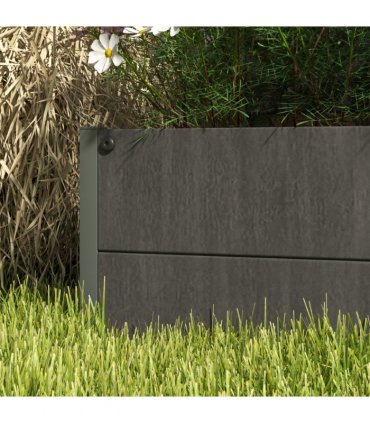 Outsunny Raised Garden Bed with Trellis Standing Patio Planter Box Dark Grey