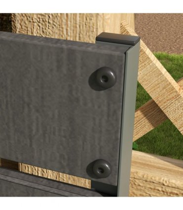 Outsunny Raised Garden Bed with Trellis Standing Patio Planter Box Dark Grey
