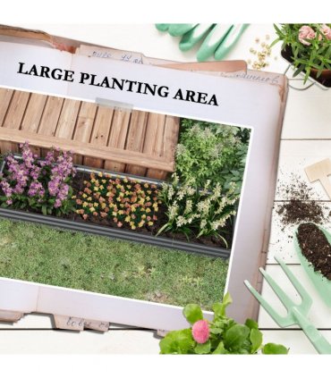 Outsunny Galvanised Raised Bed for Garden, Outdoor Elevated Planter Box, Grey