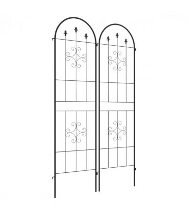 Trellis Set of 2 Metal Black Steel 50W x 180Hcm Climbing Plants Arrow Design