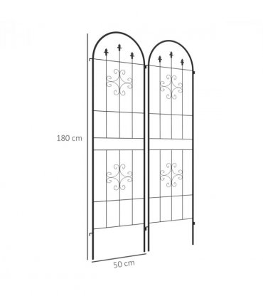 Trellis Set of 2 Metal Black Steel 50W x 180Hcm Climbing Plants Arrow Design