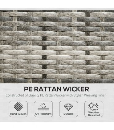 Outsunny 6 PCs Patio wicker Sofa Set Rattan Chair Furniture w/ Glass & Cushioned