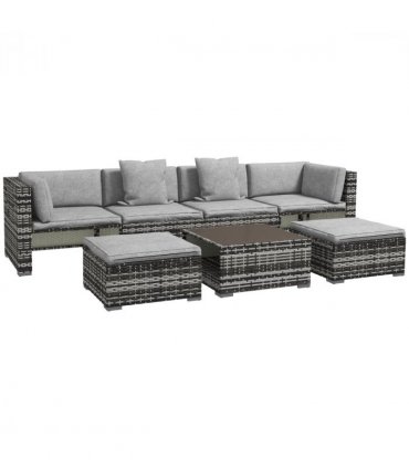 Garden Furniture Set: 2 Armless Chairs, 2 Side Chairs, 2 Stools, Coffee Table