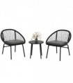 Outsunny 3 Piece Garden Furniture Set, Bistro Set w/ 2 Chairs & 1 Coffee Table