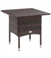 Outsunny PE Rattan Outdoor Coffee Table, Easy Match Rattan Side Table, Brown