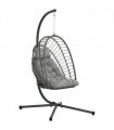 Outsunny PE Hanging Swing Chair w/ Thick Cushion, Patio Hanging Chair, Grey