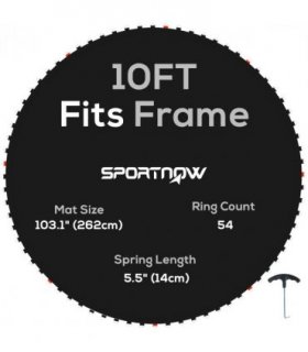 SPORTNOW Trampoline Mat with 54 V-Hooks, for 10ft Trampoline