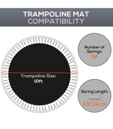 SPORTNOW Trampoline Mat with 54 V-Hooks, for 10ft Trampoline