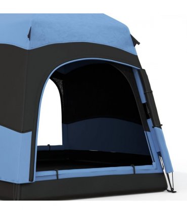 Outsunny 4 Person Pop Up Tent Camping Festival Hiking Shelter Family Blue&Black