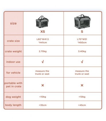 PawHut Folding Pet Carrier Bag House W/ Cushion Storage, Grey 60x41.5x41cm