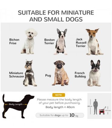 PawHut Foldable Pet Stroller w/ Detachable Carrier, Soft Padding - Red