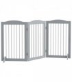 PawHut Foldable Dog Gate, Freestanding Pet Gate with Two Support Feet - Grey