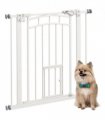 PawHut Pressure Fit, Safety Gate Dog Gate w/ Small Cat Door Opening, 74-80cm