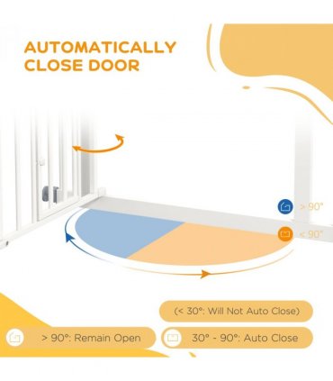 PawHut Pressure Fit, Safety Gate Dog Gate w/ Small Cat Door Opening, 74-80cm