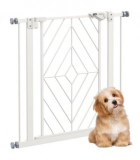 Safety Gate White Steel and PA Pressure Fit Safety Gate w/ Auto Closing Door