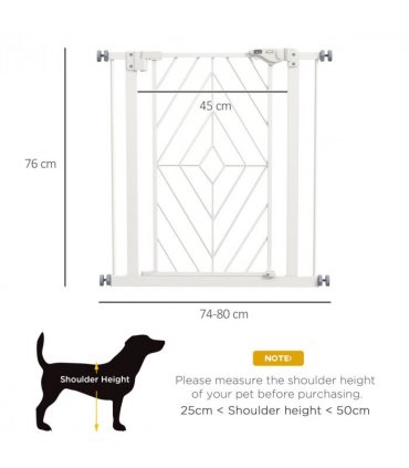 Safety Gate White Steel and PA Pressure Fit Safety Gate w/ Auto Closing Door