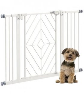 Pressure Fit Safety Gate w/ Auto Closing Door, Double Locking, 74-100cm Openings