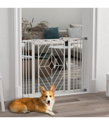 Pressure Fit Safety Gate w/ Auto Closing Door, Double Locking, 74-100cm Openings